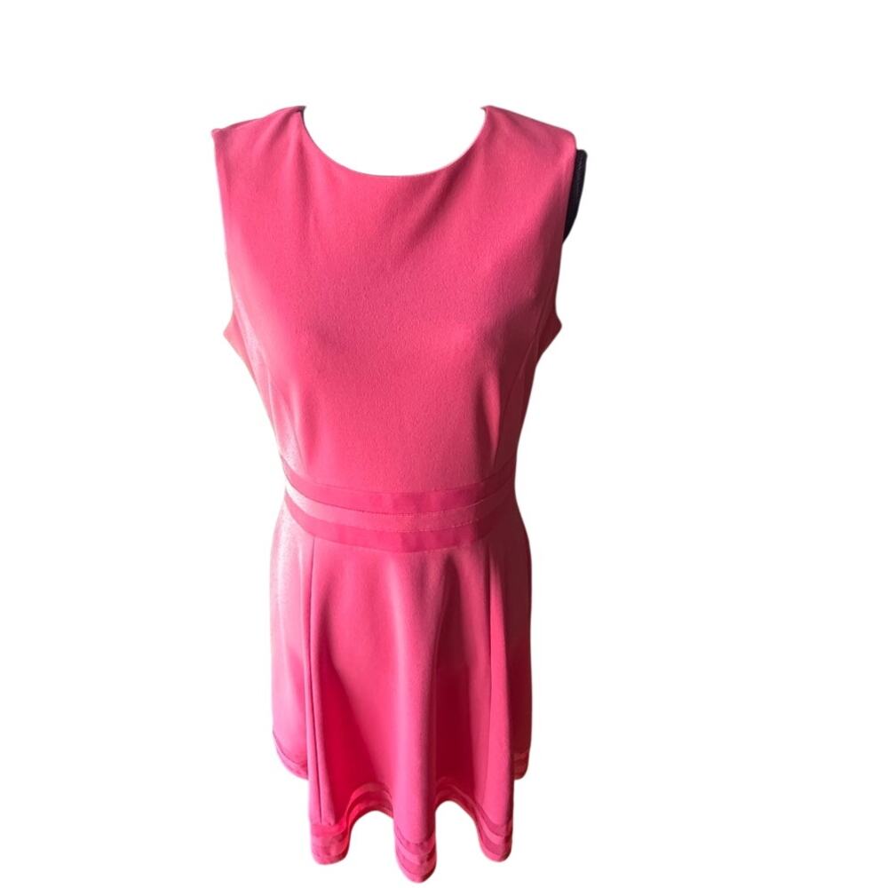 Calvin Klein Pink Illusion-Trim Fit & Flare Dress 10 – Feminine Chic